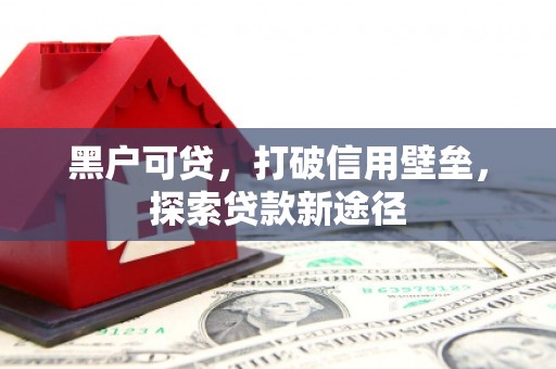 吴桥黑户可贷，打破信用壁垒，探索贷款新途径