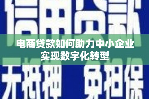 吴桥电商贷款如何助力中小企业实现数字化转型