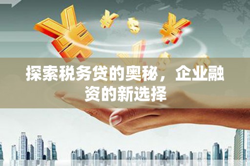 吴桥探索税务贷的奥秘，企业融资的新选择