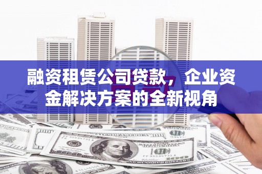 吴桥融资租赁公司贷款，企业资金解决方案的全新视角