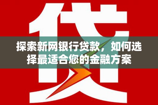 吴桥探索新网银行贷款，如何选择最适合您的金融方案