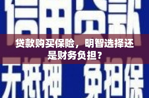 吴桥贷款购买保险，明智选择还是财务负担？