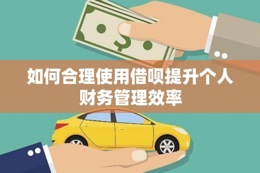吴桥如何合理使用借呗提升个人财务管理效率
