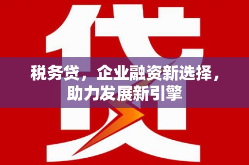 吴桥税务贷，企业融资新选择，助力发展新引擎