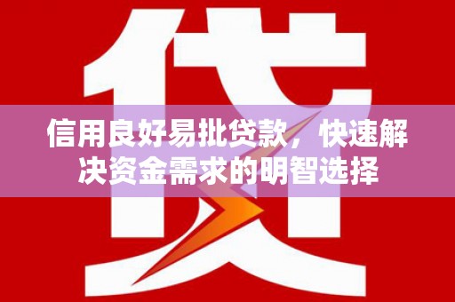 吴桥信用良好易批贷款，快速解决资金需求的明智选择