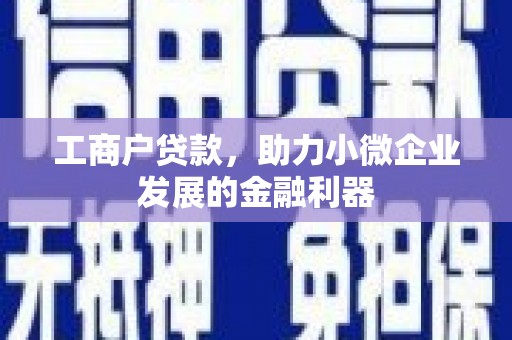 吴桥工商户贷款，助力小微企业发展的金融利器